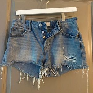 Distressed Denim Shorts